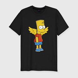 Футболка slim-fit Барт Симпсон - единорог, цвет: черный