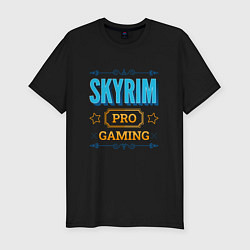 Футболка slim-fit Игра Skyrim pro gaming, цвет: черный