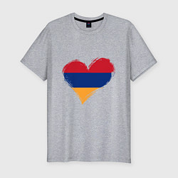Футболка slim-fit Сердце - Армения, цвет: меланж