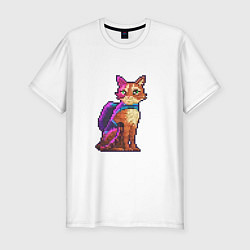 Футболка slim-fit Stray pixel art, цвет: белый