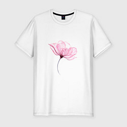 Футболка slim-fit Цветок ласки и нежности, цвет: белый