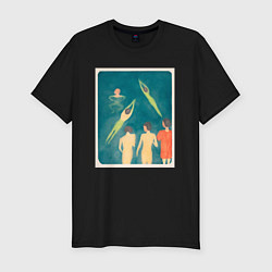 Футболка slim-fit Купающиеся мальчики Эвард Мунк 1896, цвет: черный