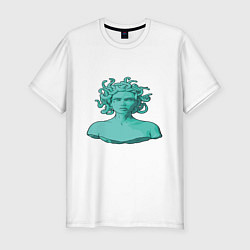 Футболка slim-fit Девушка со змеями, цвет: белый