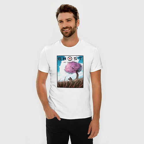 Мужская slim-футболка Природа Цусимы / Белый – фото 3