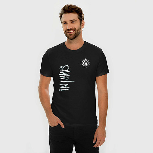 Мужская slim-футболка In flames - logo / Черный – фото 3
