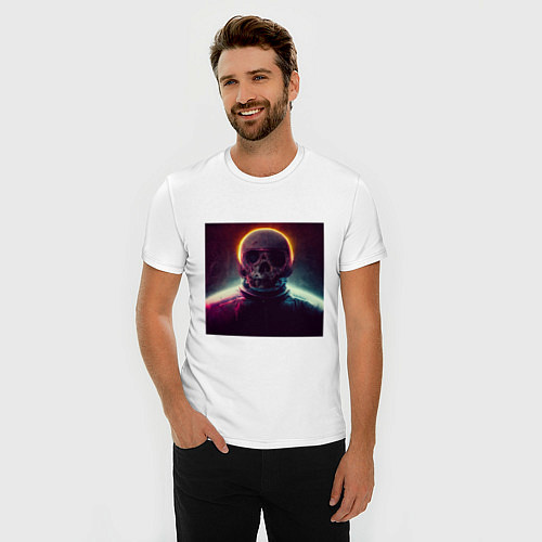 Мужская slim-футболка Desolate Space / Белый – фото 3