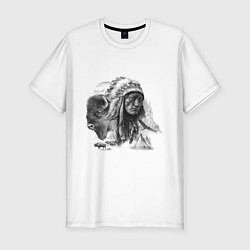 Футболка slim-fit Chief of the Indian tribe, цвет: белый