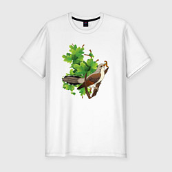 Футболка slim-fit Кукушка на дереве, цвет: белый