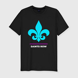 Футболка slim-fit Символ Saints Row в неоновых цветах, цвет: черный