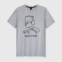 Футболка slim-fit Bart Simpson - Rock n Roll, цвет: меланж