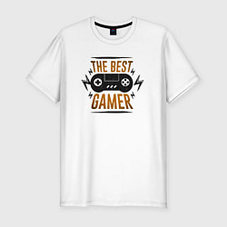 Футболка slim-fit The best gamer imp, цвет: белый