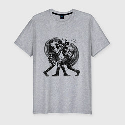 Футболка slim-fit Бокс, цвет: меланж