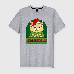 Футболка slim-fit Xmas is no fun, цвет: меланж