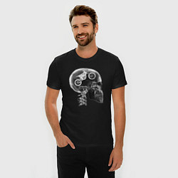 Футболка slim-fit Рентген головы байкера, цвет: черный — фото 2