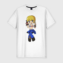 Футболка slim-fit Vault girl - fan art, цвет: белый