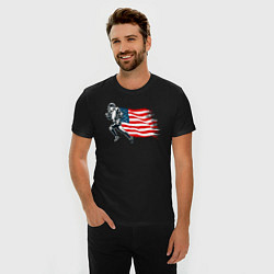 Футболка slim-fit Американский футбол с флагом США, цвет: черный — фото 2