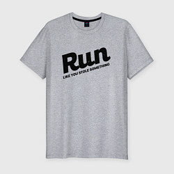 Футболка slim-fit Run Like You Stole Something, цвет: меланж