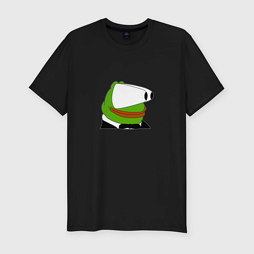 Мужская slim-футболка Booba Pepe / Черный – фото 1