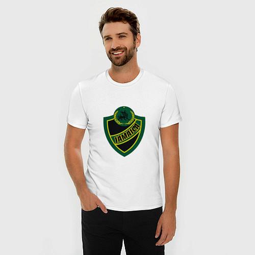 Мужская slim-футболка Jamaica Shield / Белый – фото 3