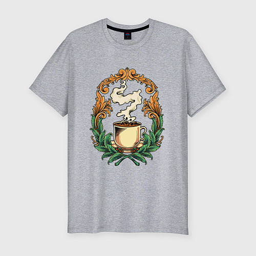 Мужская slim-футболка Королевский латте / Меланж – фото 1