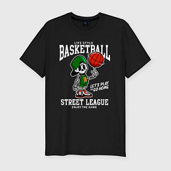 Футболка slim-fit Баскетбол уличная лига, цвет: черный