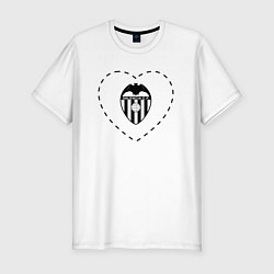 Футболка slim-fit Лого Valencia в сердечке, цвет: белый