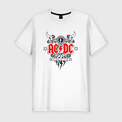 Футболка slim-fit ACDC Black Ice с молниями, цвет: белый