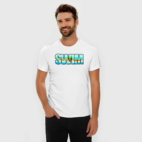 Мужская slim-футболка SWIM баттерфляй / Белый – фото 3