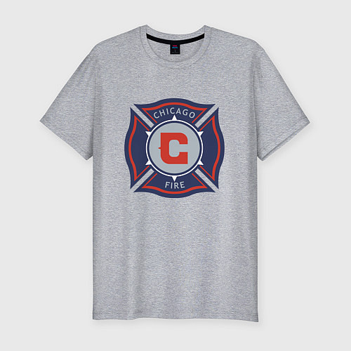 Мужская slim-футболка Чикаго Файер / Меланж – фото 1