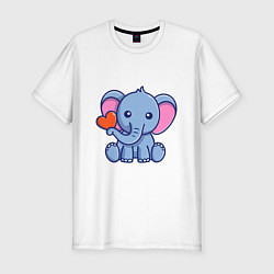 Футболка slim-fit Love Elephant, цвет: белый