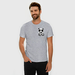 Футболка slim-fit Панда с малышами в кармане, цвет: меланж — фото 2