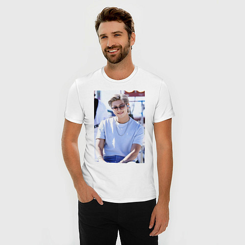 Мужская slim-футболка Лидер Мон / Белый – фото 3