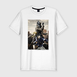 Футболка slim-fit No guns life art, цвет: белый