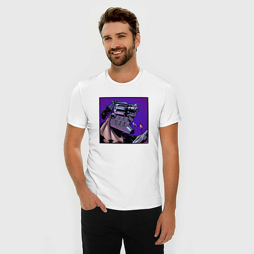 Мужская slim-футболка Опасный Дзюдзо / Белый – фото 3