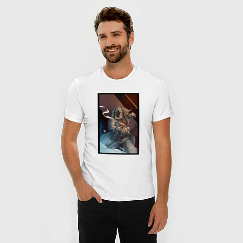 Мужская slim-футболка Juuzou art / Белый – фото 3