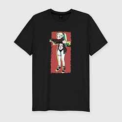 Футболка slim-fit Ребекка Cyberpunk Edgerunner, цвет: черный