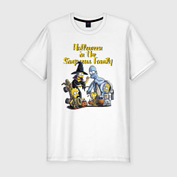 Футболка slim-fit Halloween in the Simpsons Family, цвет: белый