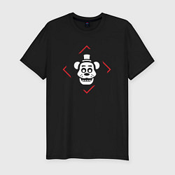 Футболка slim-fit Символ FNAF в красном ромбе, цвет: черный