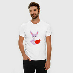 Футболка slim-fit Кролик с сердцем, цвет: белый — фото 2