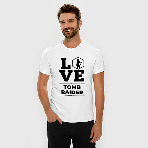 Мужская slim-футболка Tomb Raider love classic / Белый – фото 3