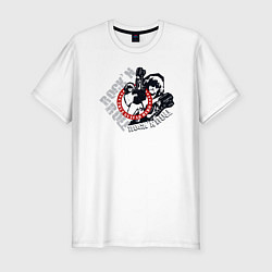 Футболка slim-fit Rock n roll мужчина с гитарой, цвет: белый