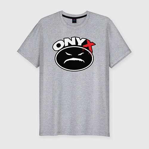 Мужская slim-футболка Onyx - black logo / Меланж – фото 1