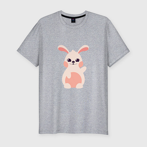 Мужская slim-футболка Pink Bunny / Меланж – фото 1