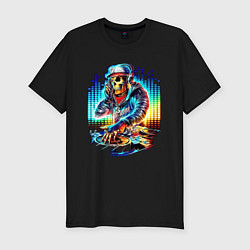 Футболка slim-fit Cool DJ - skull, цвет: черный