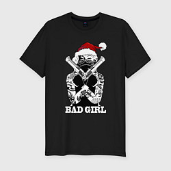 Футболка slim-fit Bad girl with guns, цвет: черный