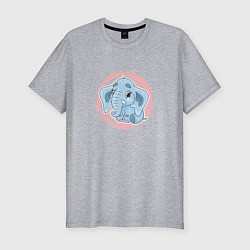 Мужская slim-футболка Мультяшный милый слонёнок