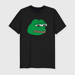 Футболка slim-fit Лягушонок Пепе-Frog Pepe, цвет: черный