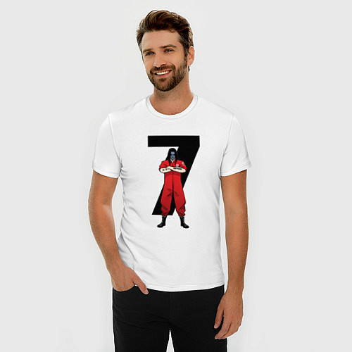 Мужская slim-футболка Slipknot Семерка / Белый – фото 3