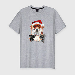 Футболка slim-fit Christmas smile foxy, цвет: меланж