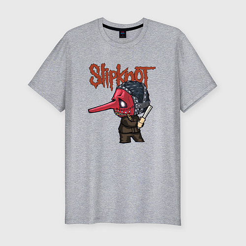 Мужская slim-футболка Slipknot mask art / Меланж – фото 1